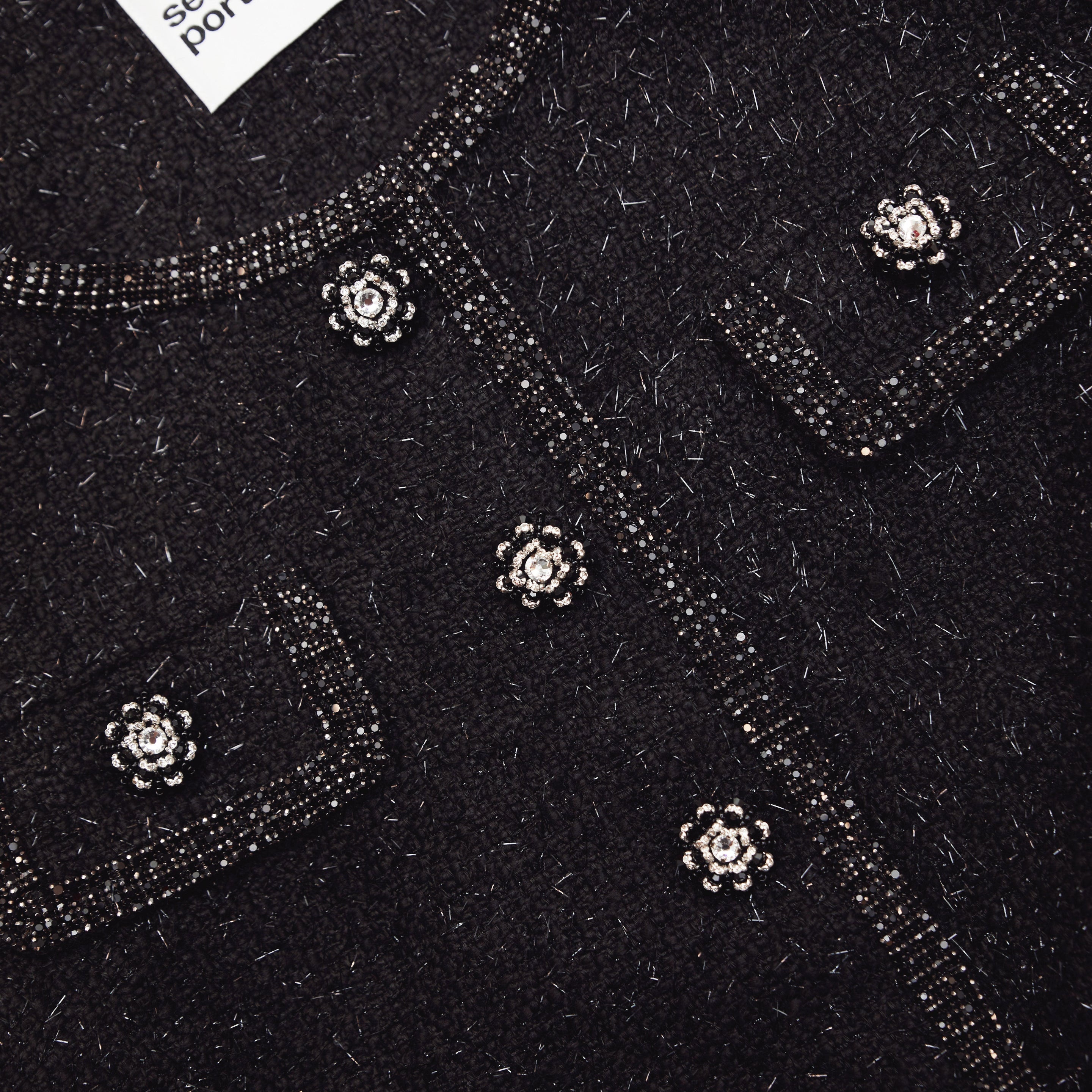 Black Boucle Trimmed Jacket - 6