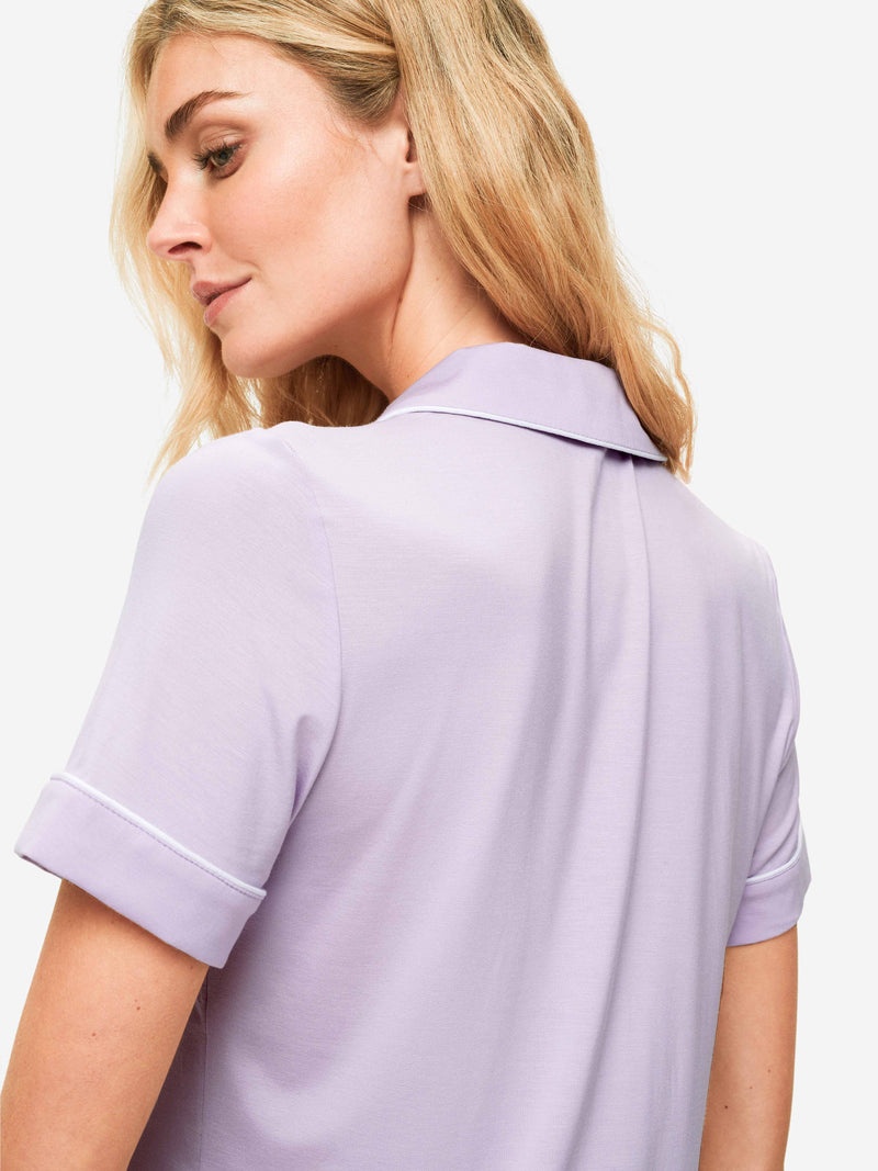 Women's Short Pyjamas Lara Micro Modal Stretch Lilac - 7