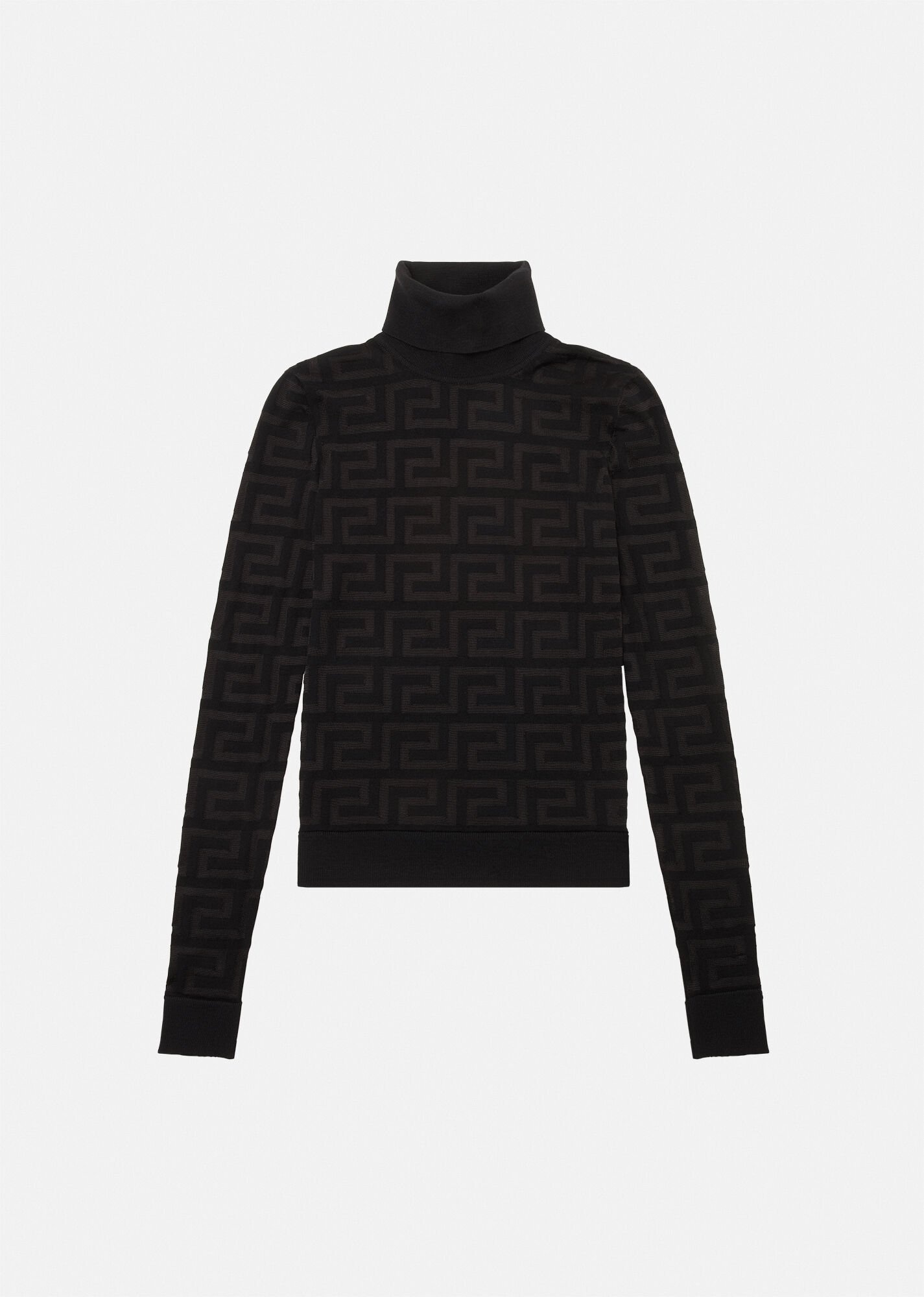 Greca Intarsia Turtle Neck Sweater - 1