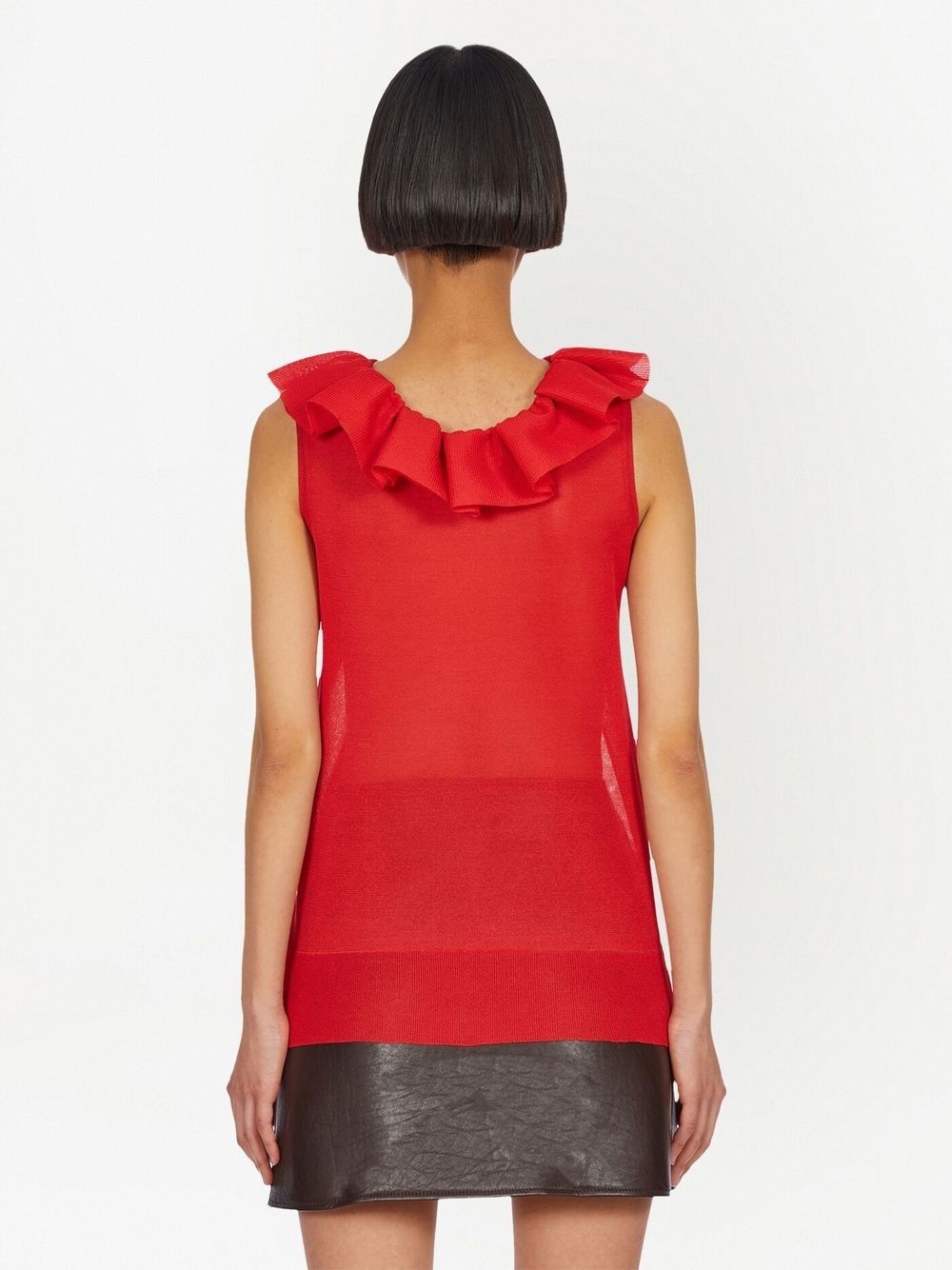 frill-detail virgin wool top - 3
