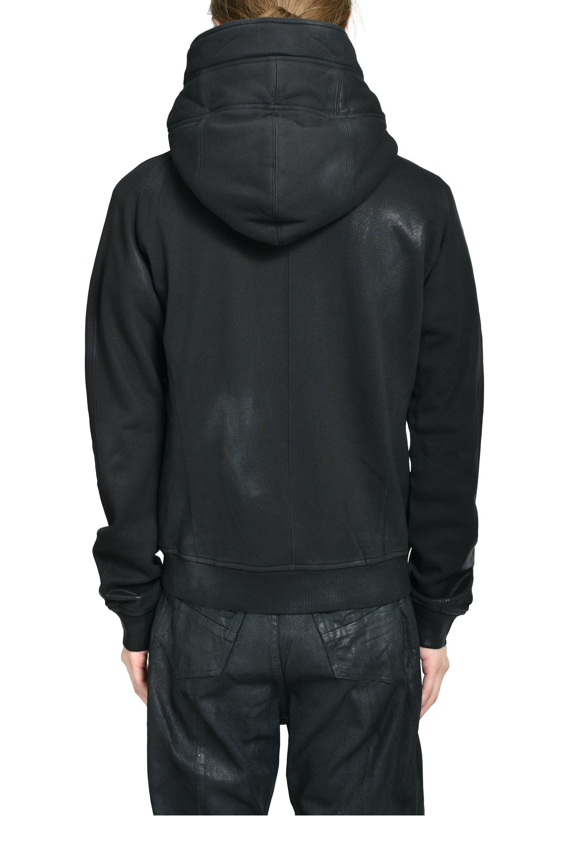 COATING ZIP UP HOODIE / BLK WAX - 2