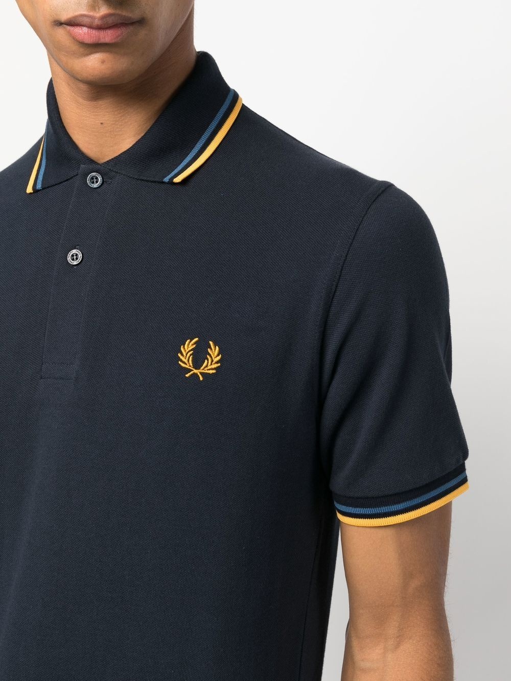 embroidered-logo short-sleeved polo shirt - 8