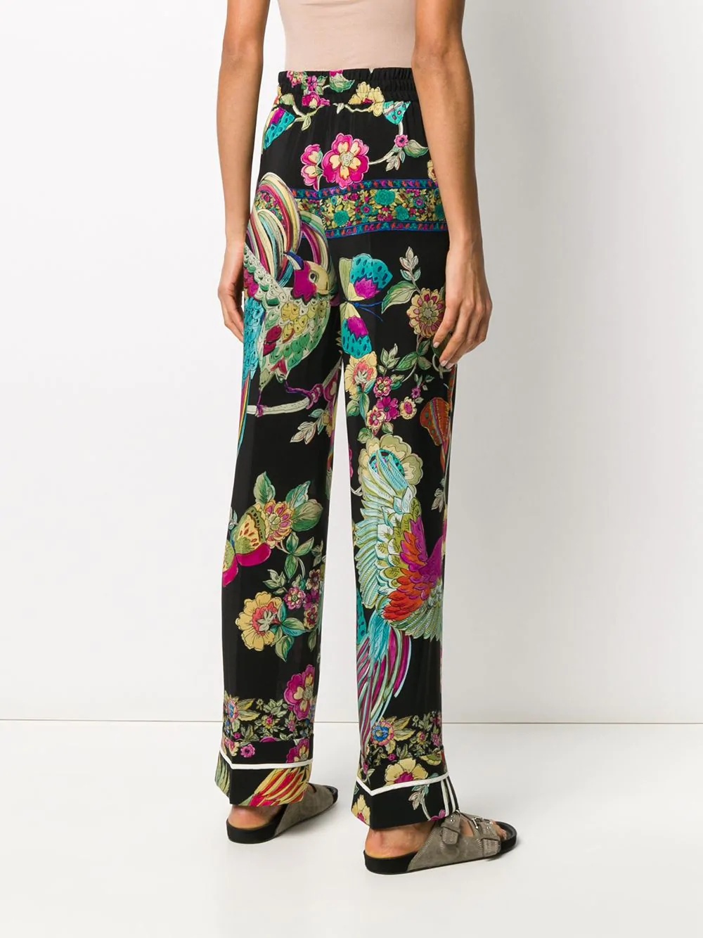 floral straight-leg trousers - 4