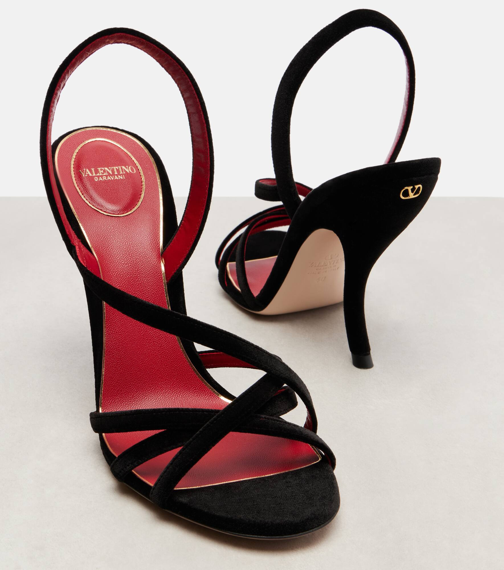 Fetishique 105 velvet slingback sandals - 5