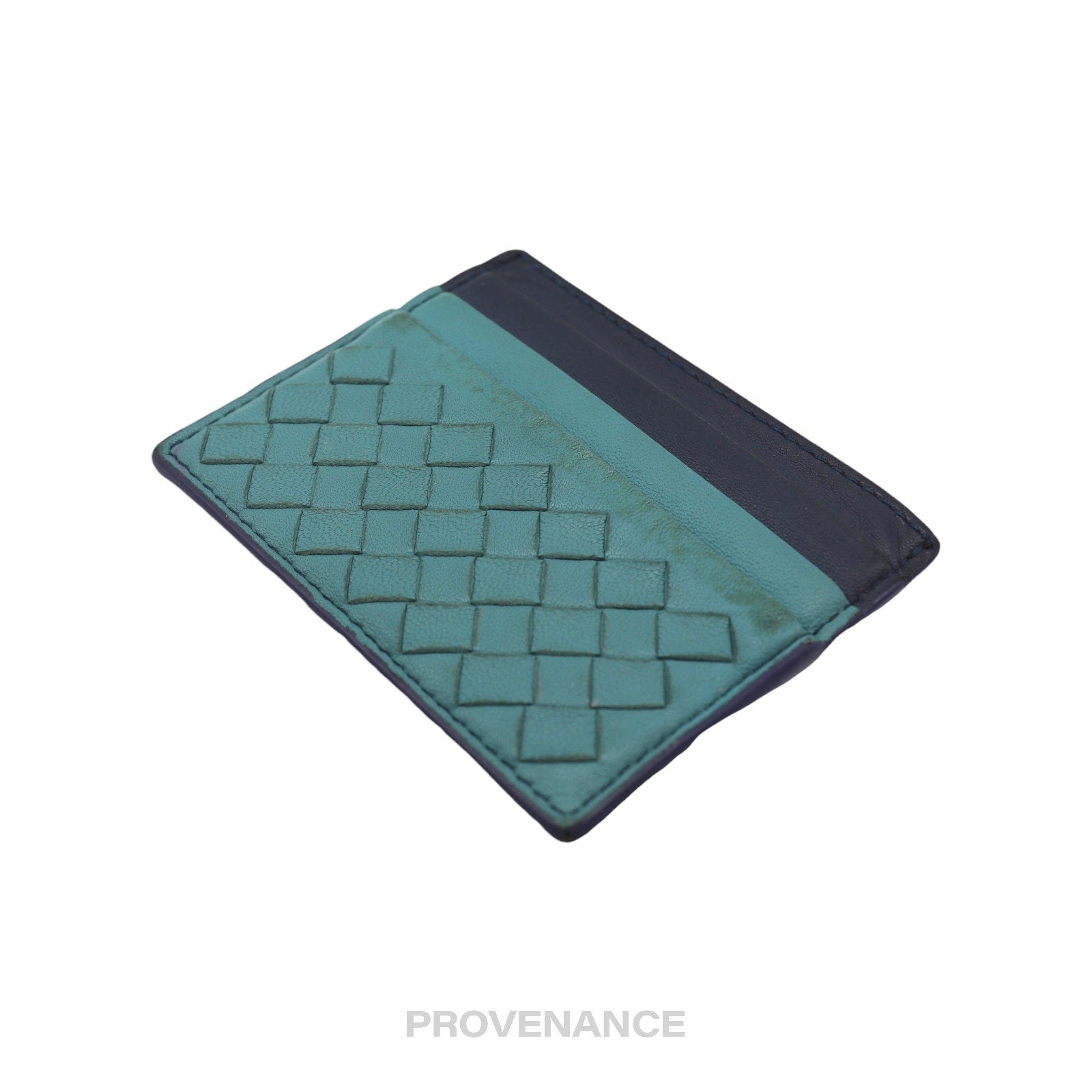 Bottega Veneta Card Holder Wallet - Blue Intrecciato - 5
