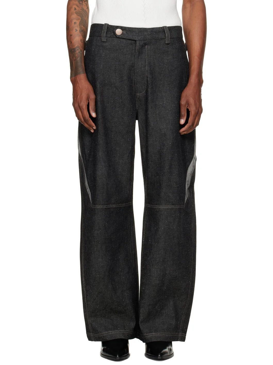 Black Low Poly Shift Jeans - 1