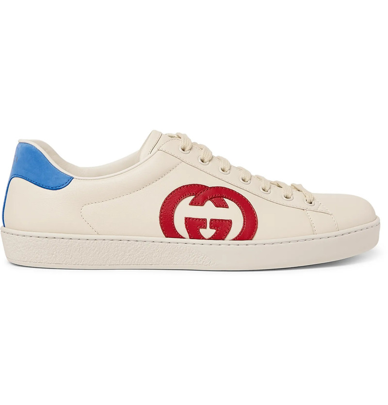 Ace Suede-Trimmed Leather Sneakers - 1