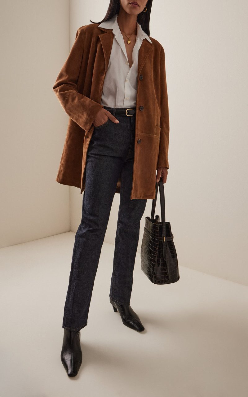 House of Dagmar Stretch Mid-Rise Straight-Leg Jeans blue outlook