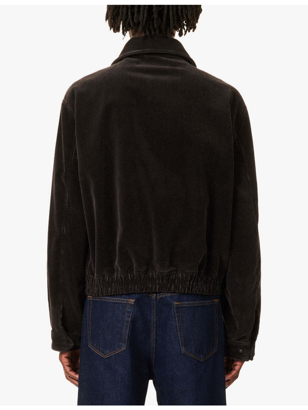 Classic-Collar Corduroy Cotton Bomber Jacket - 4