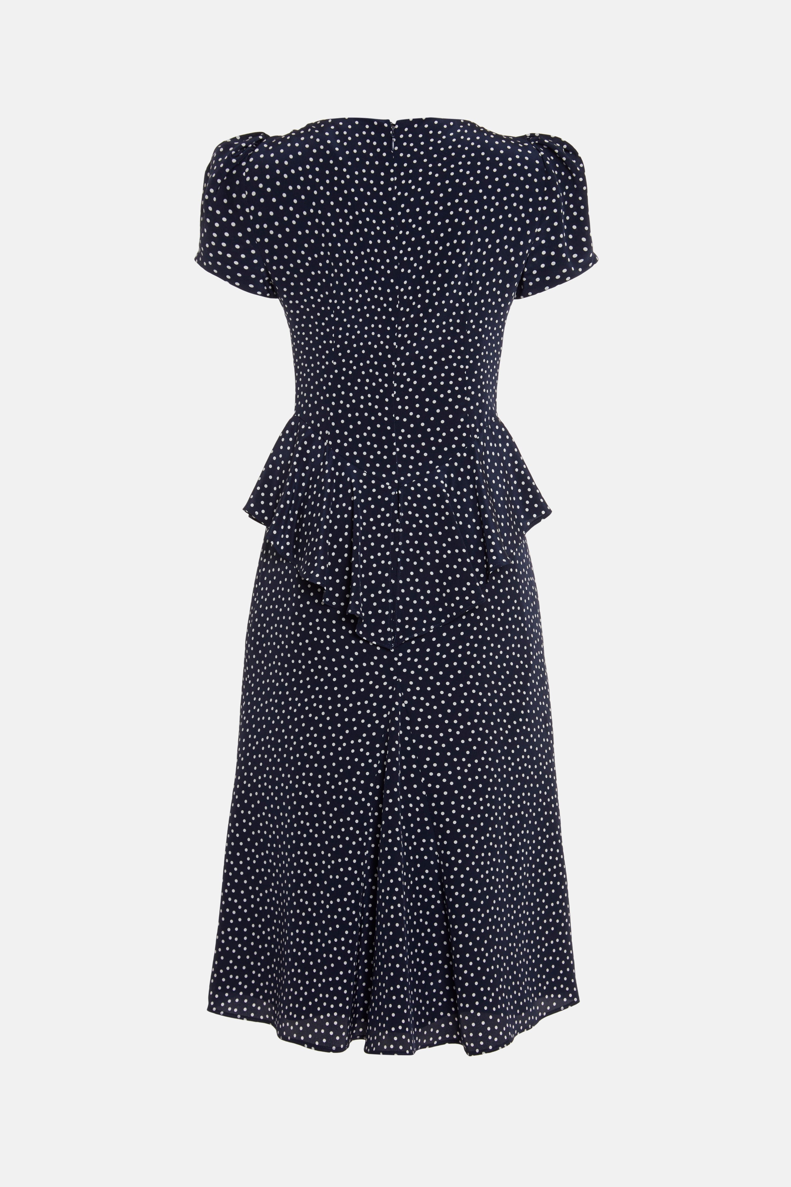 POLKA DOT DRESS WITH PEPLUM - 2