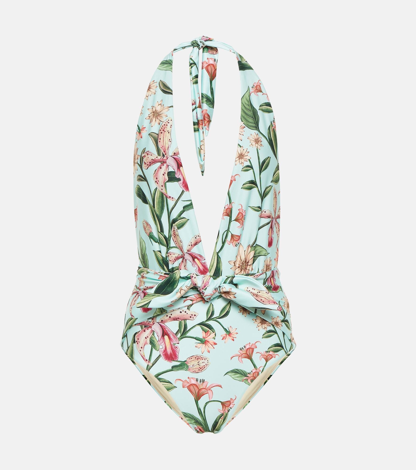 Mangostino floral halterneck swimsuit - 1