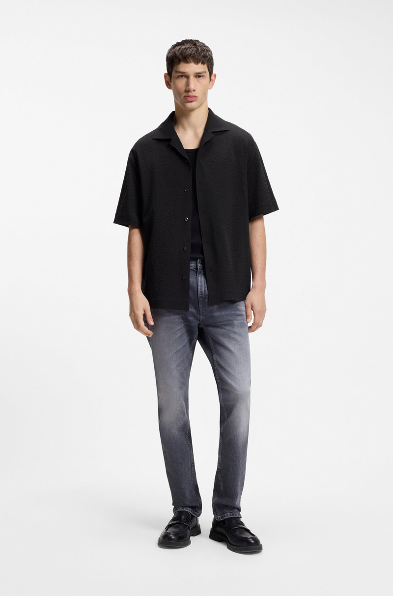 HUGO OVERSIZED-FIT SHIRT IN STRETCH-COTTON SEERSUCKER outlook