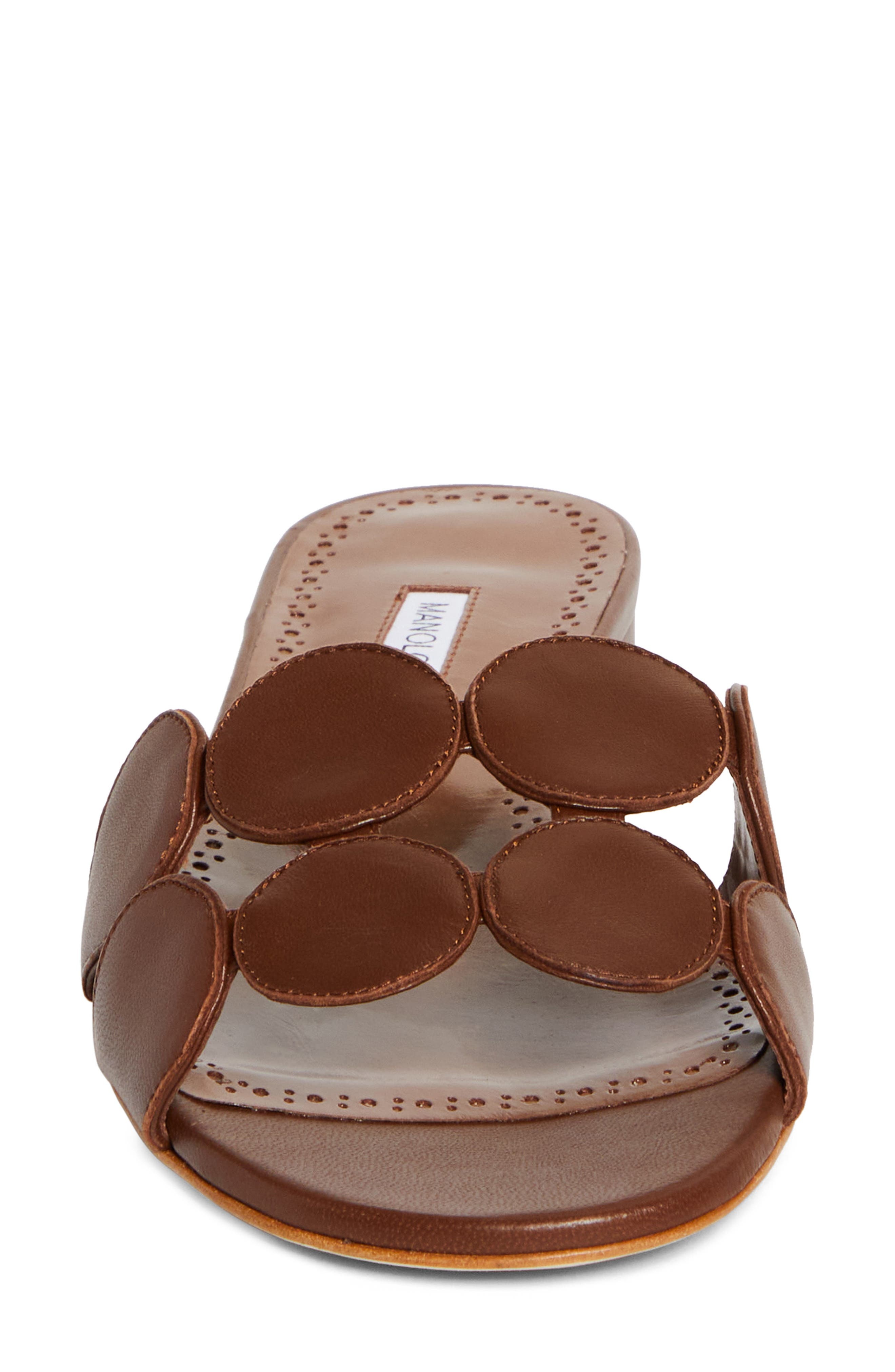 Manolo Blahnik Haribal Slide Sandal in Brown at Nordstrom - 4