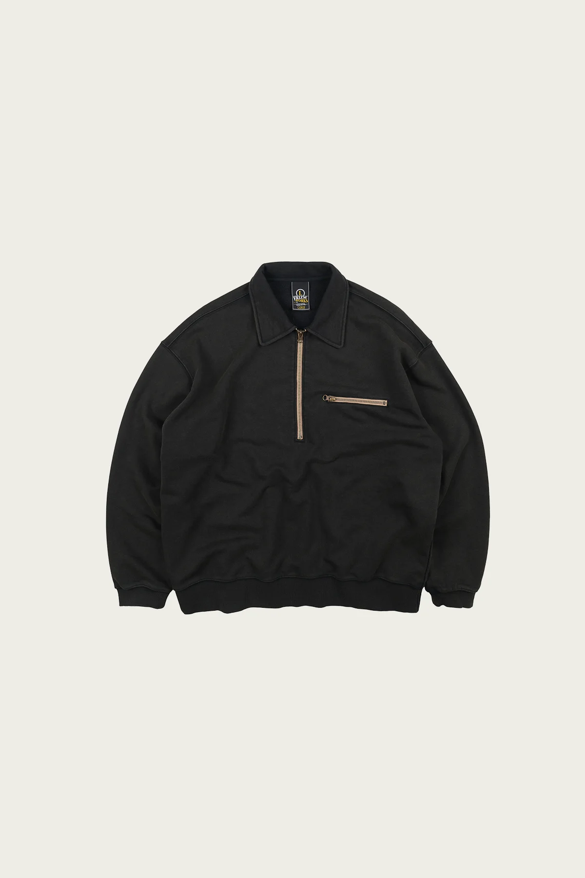 Vintage Dyeing Half-Zip Sweat - Vintage Black - 1