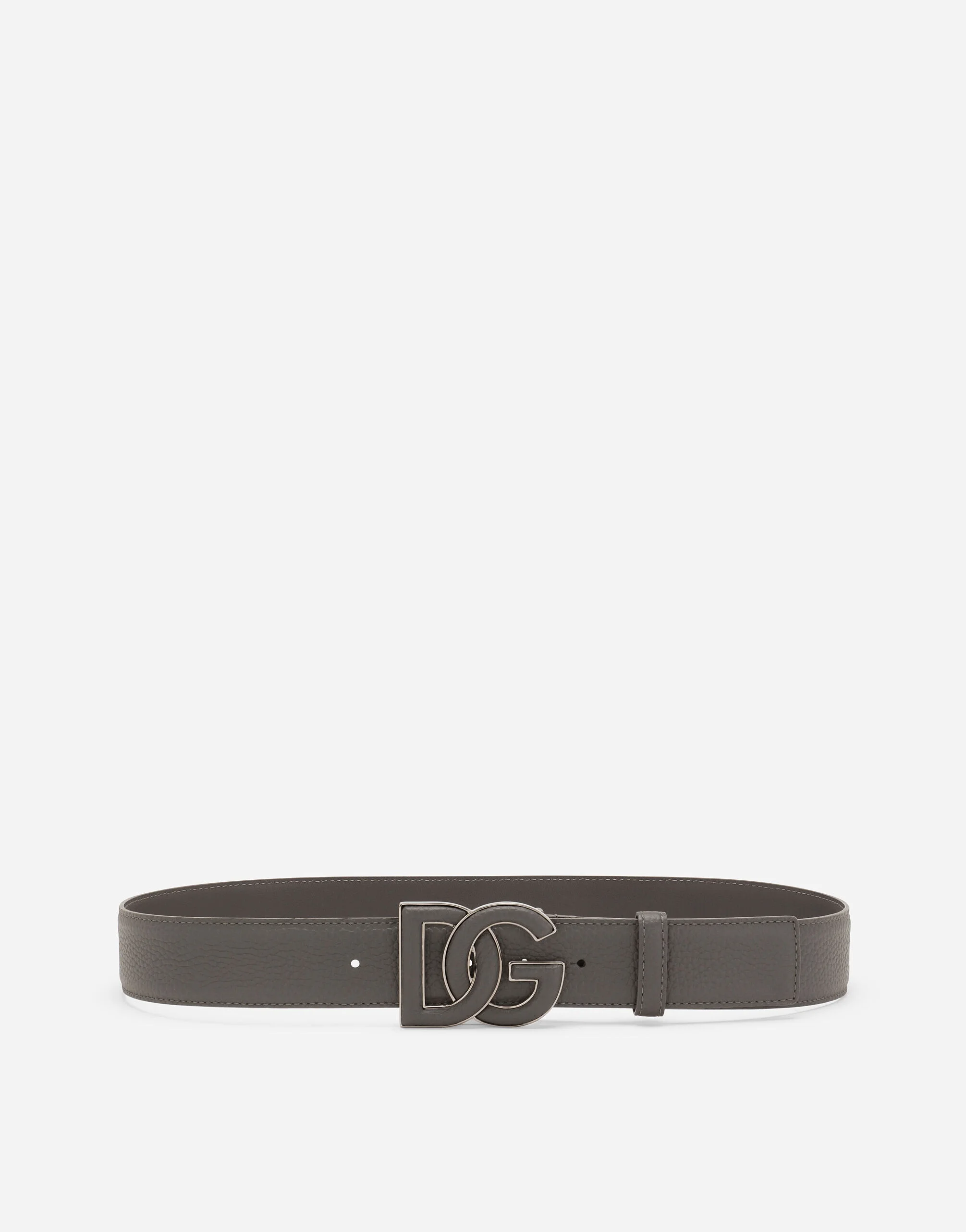 Deerskin-print calfskin belt with logo print - 1