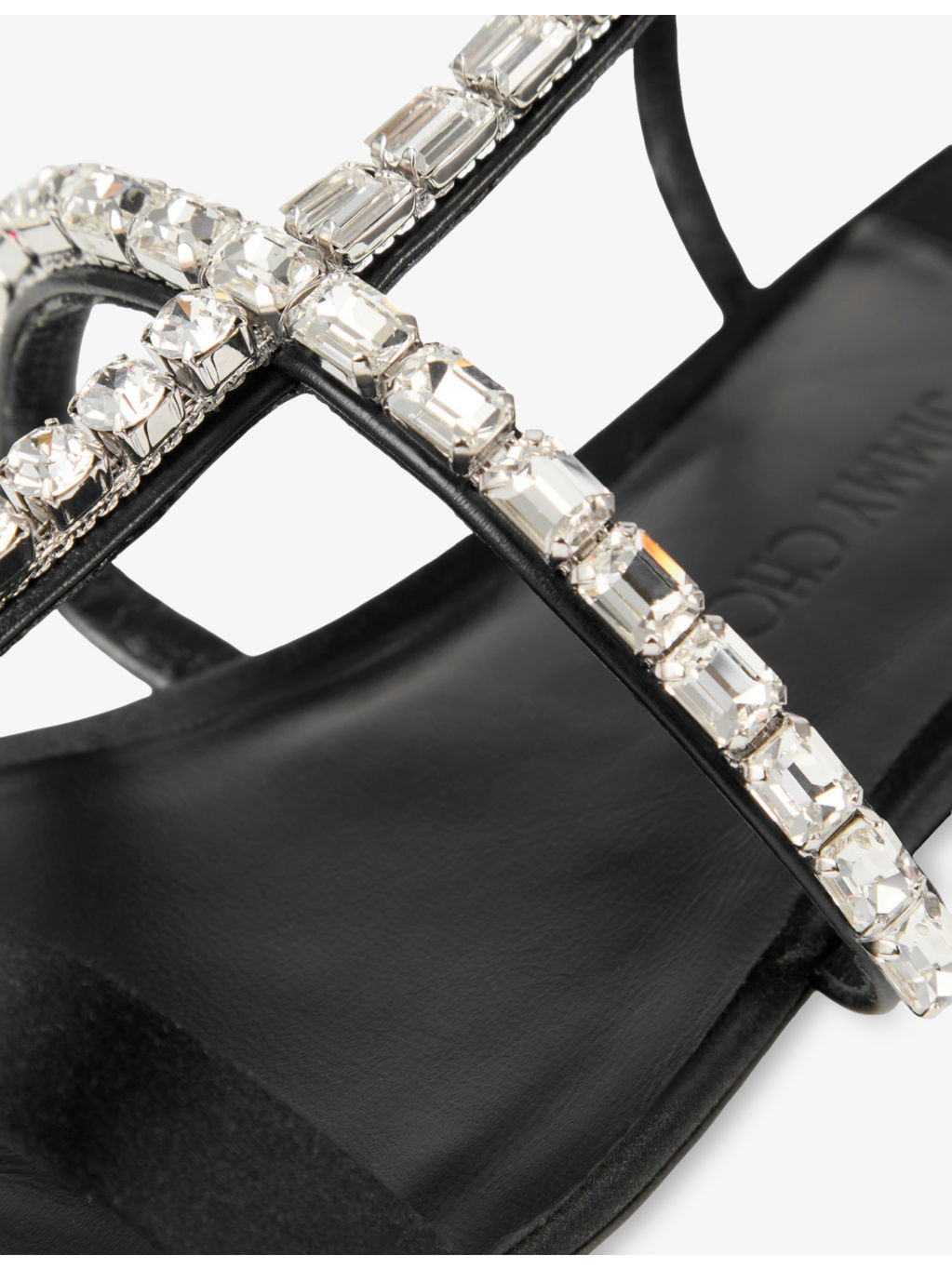 Gwyn Crystal-Embellished Flat Satin Sandals - 6