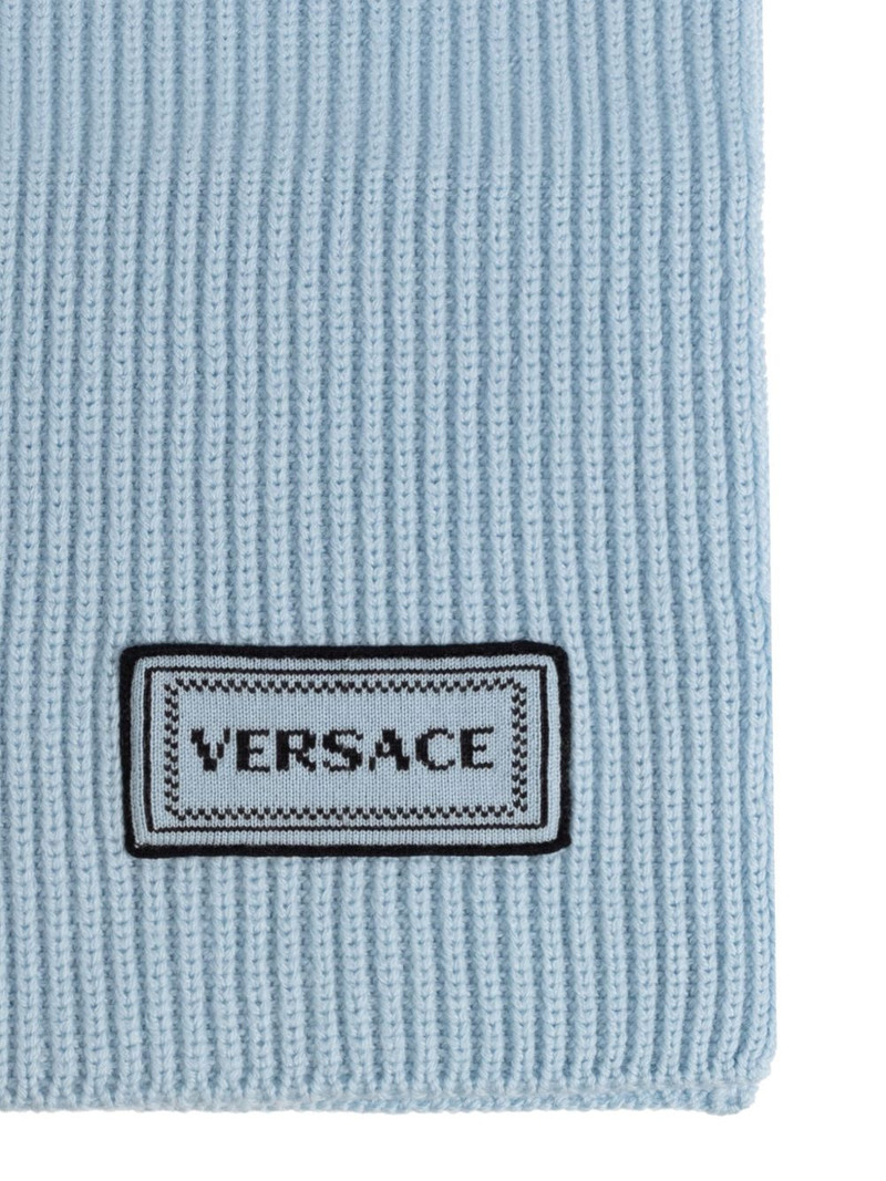 VERSACE ribbed logo-detail scarf outlook