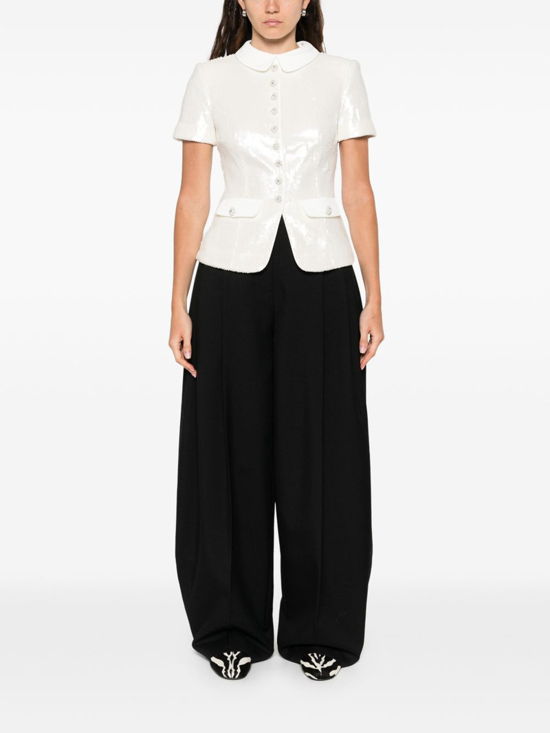 self-portrait sequin-embellished top outlook