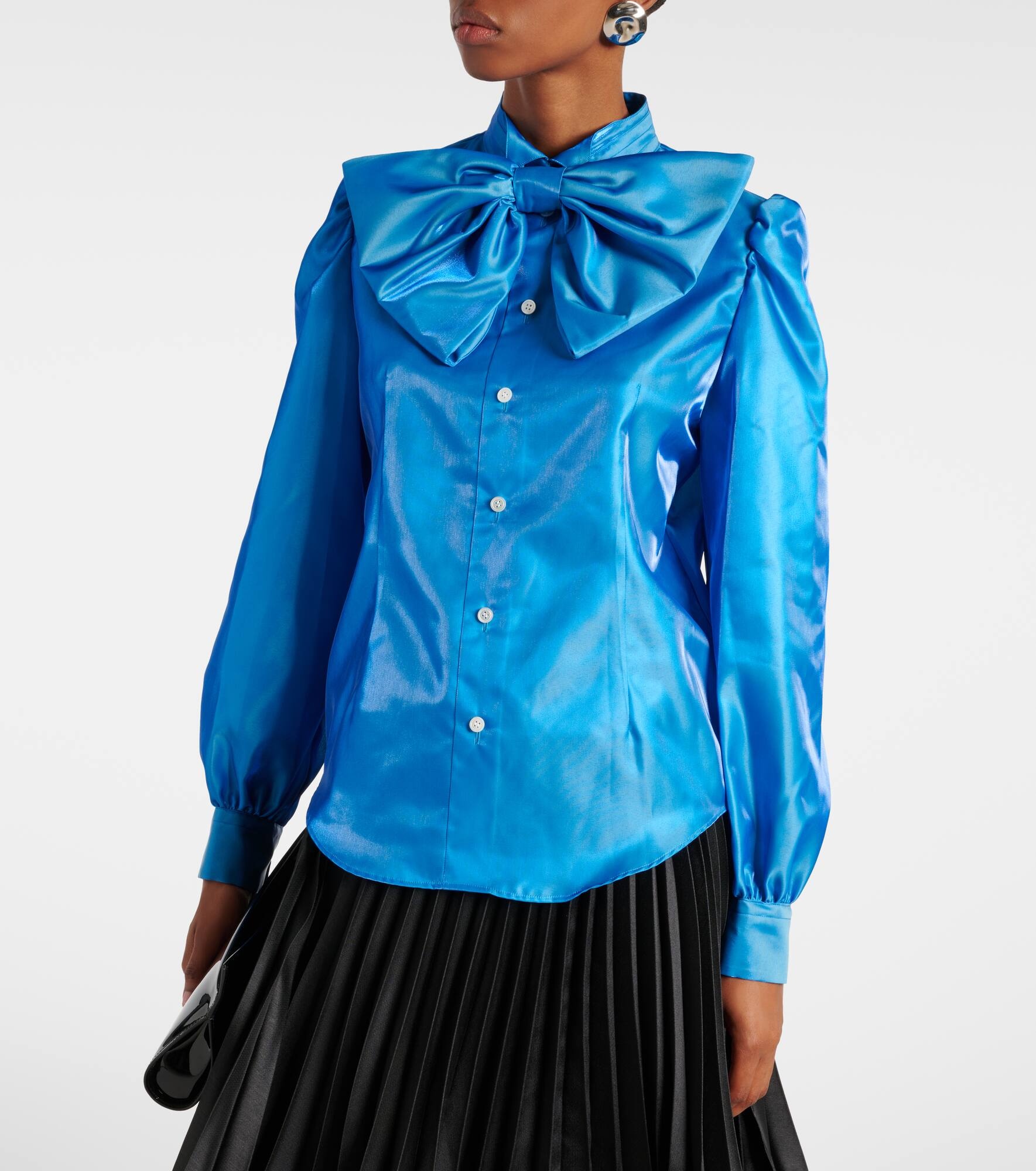 Bow-detail satin blouse - 7