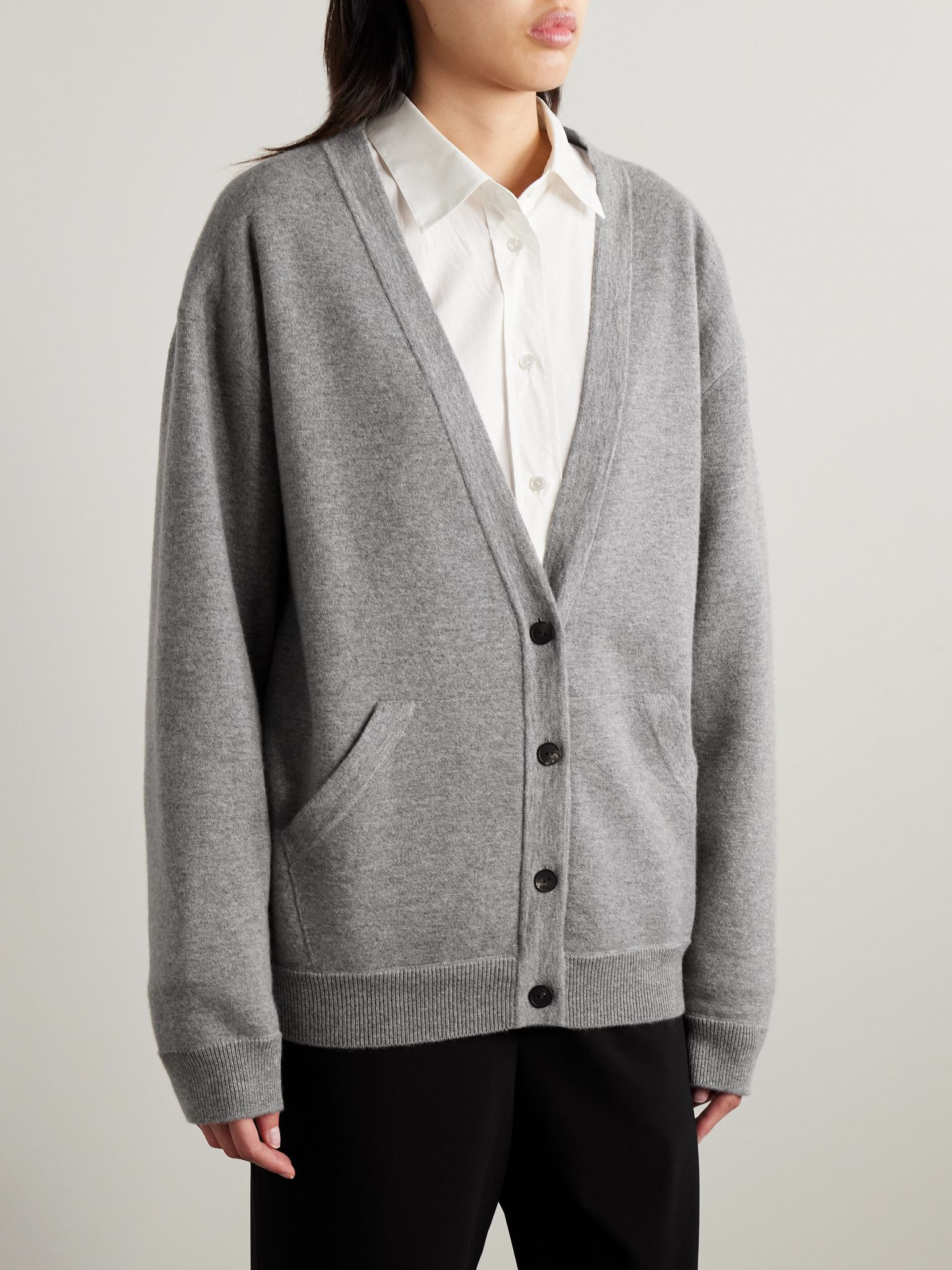 Lonn oversized cashmere cardigan Light gray - 3