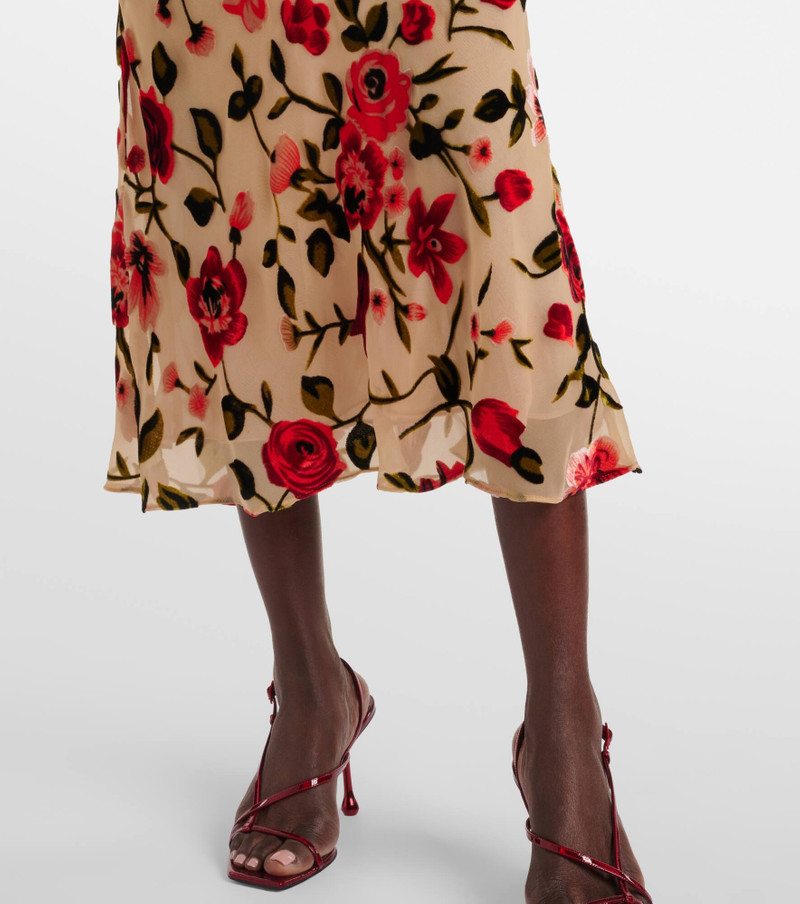 Sheer floral velvet devoré slip dress 5