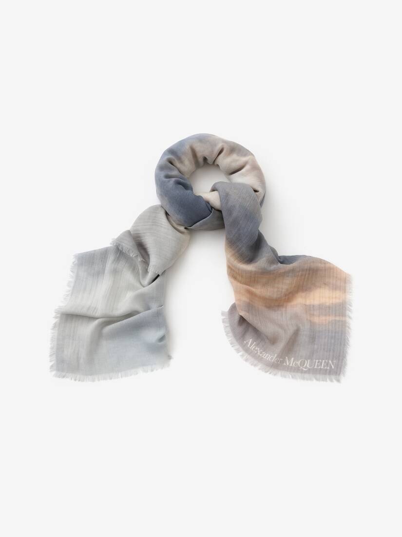 Daybreak Cashmere Scarf in Blue/yellow - 2