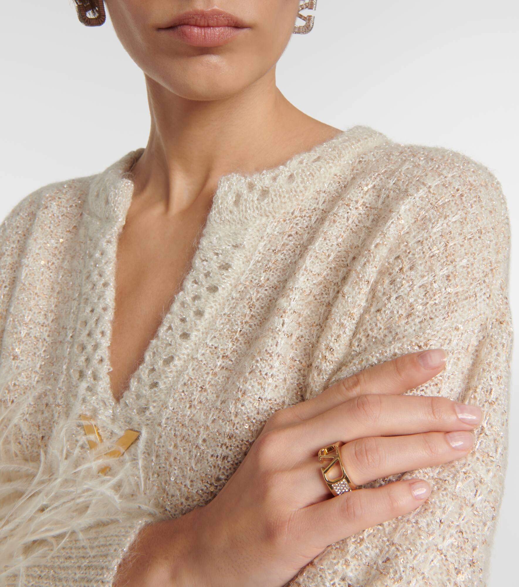 Valentino VLogo crystal-embellished ring | mytheresa