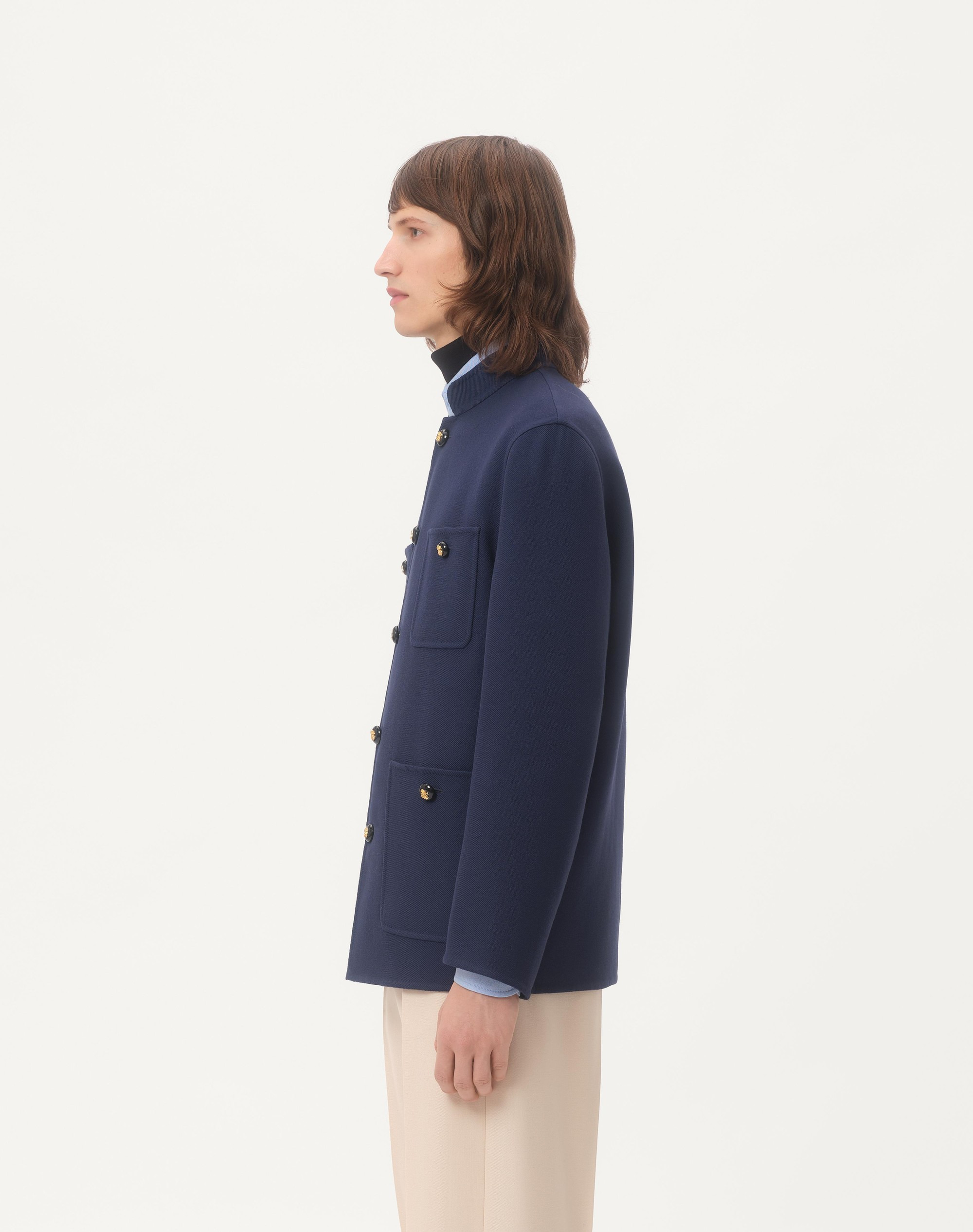 DOUBLE WOOL JACKET WITH MANDARIN COLLAR - 7