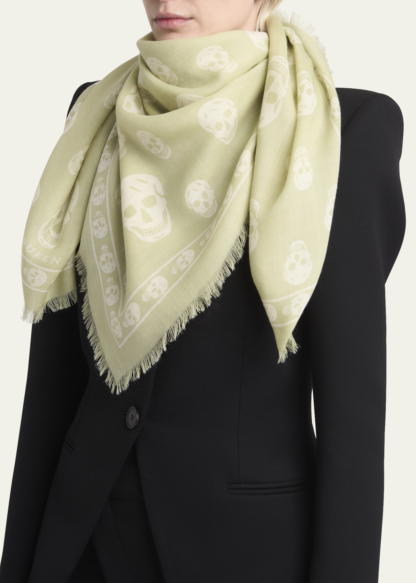 Classic Skull Wool Scarf - 3