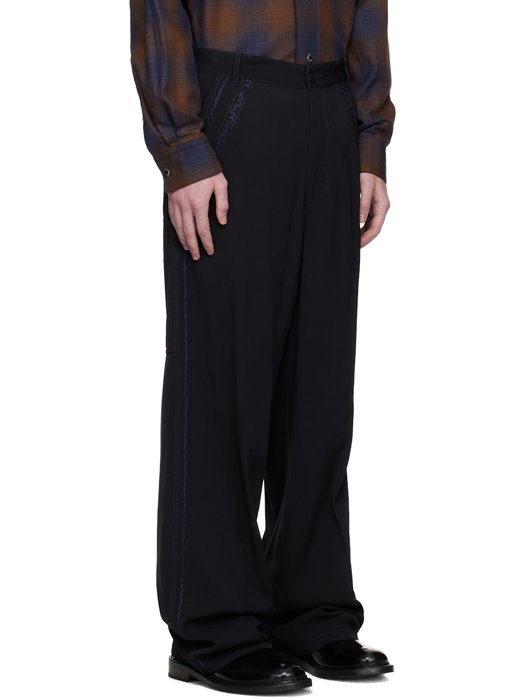 Black Viscose Twill Trousers - 2