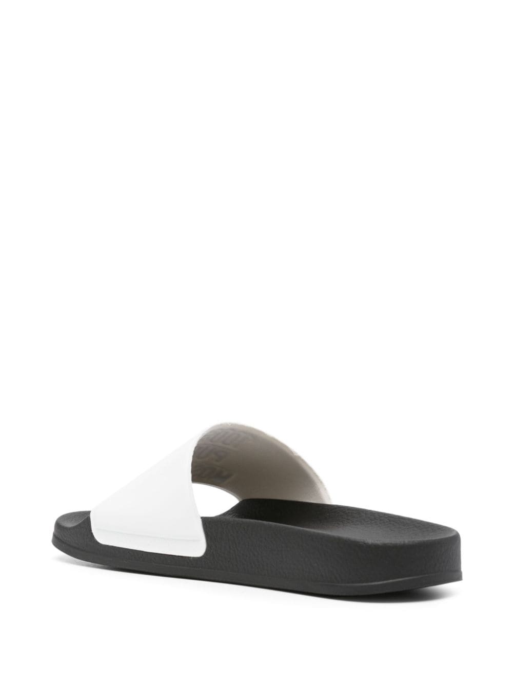 logo-embossed faux-leather slides - 3