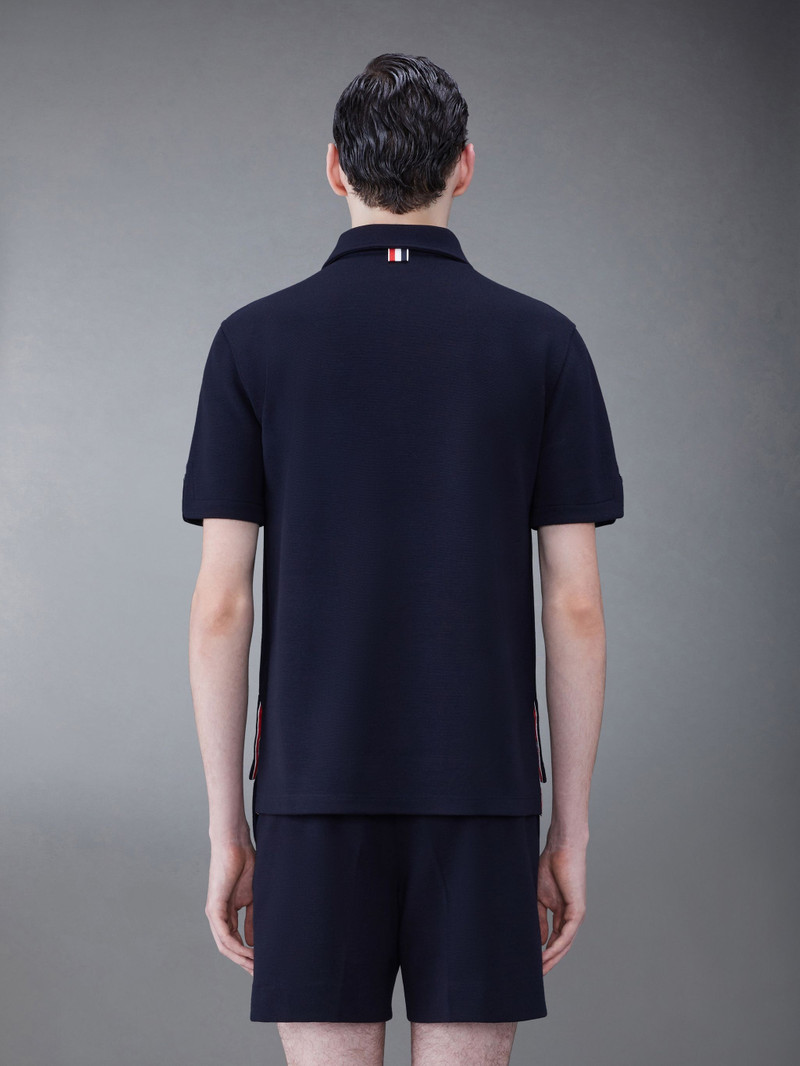 Thom Browne stripe-trim piqué polo shirt outlook