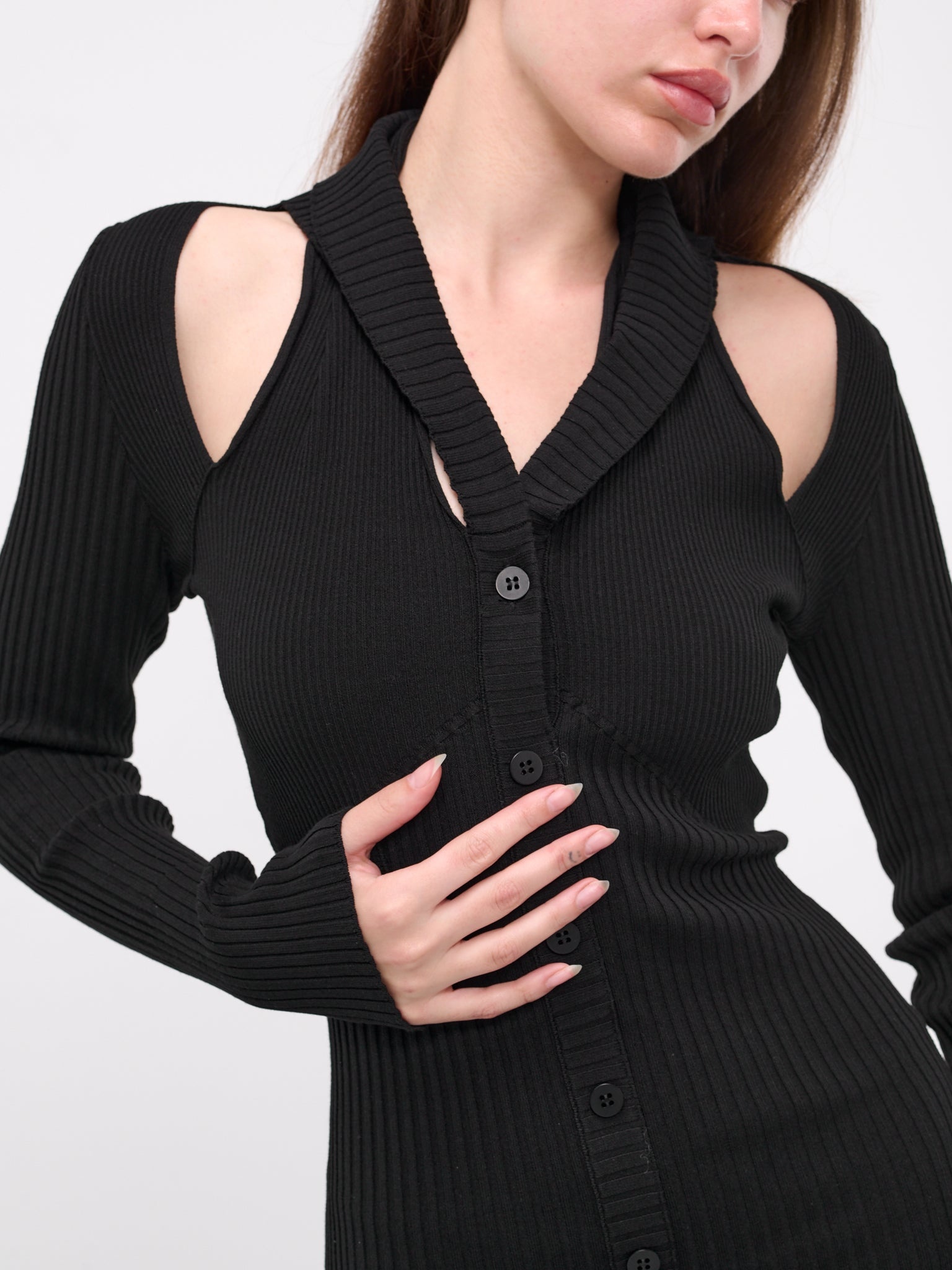 Rib-Knit Mini Dress - 5