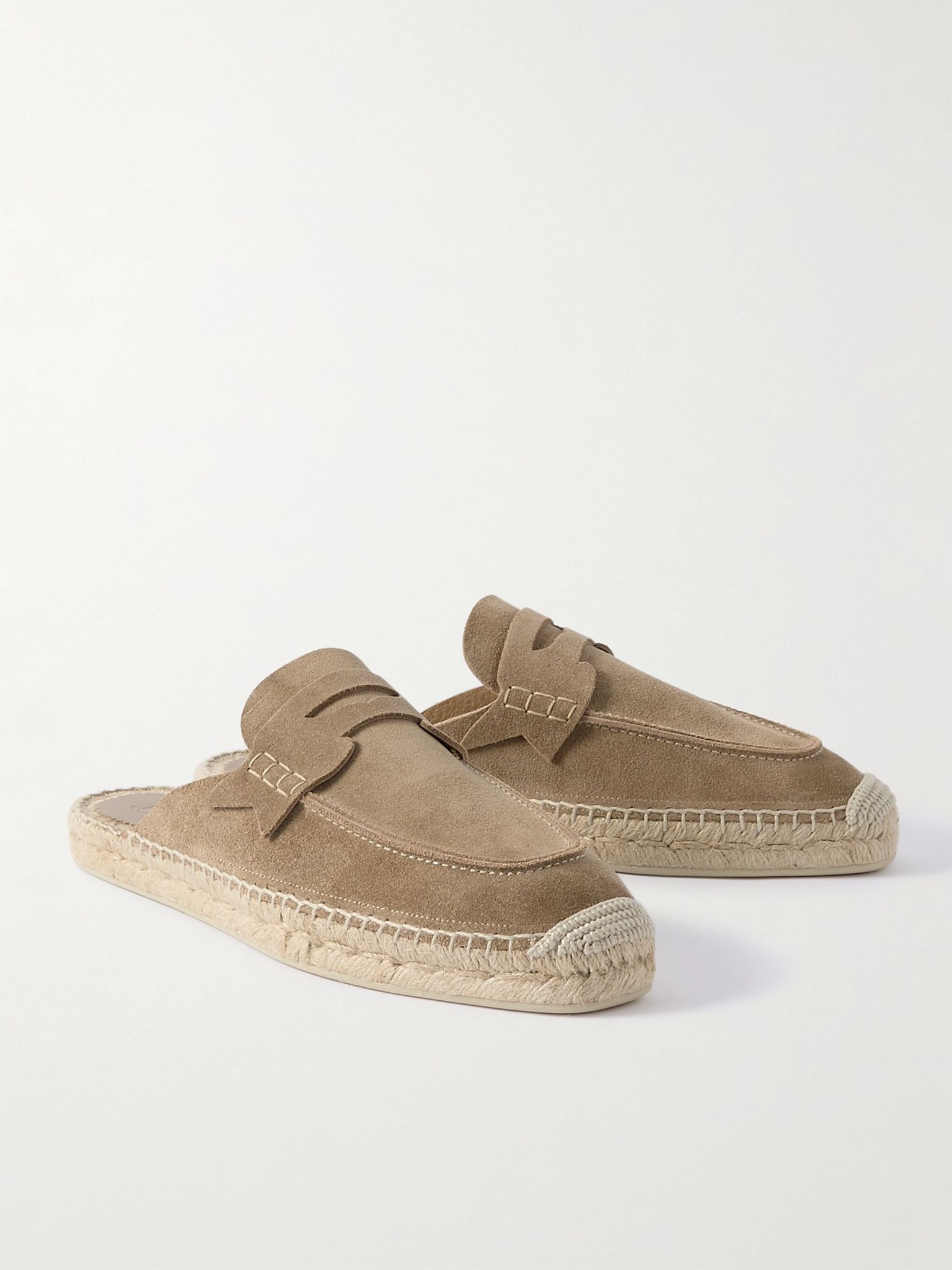 Paquepapa Suede Backless Espadrilles Brown - 4