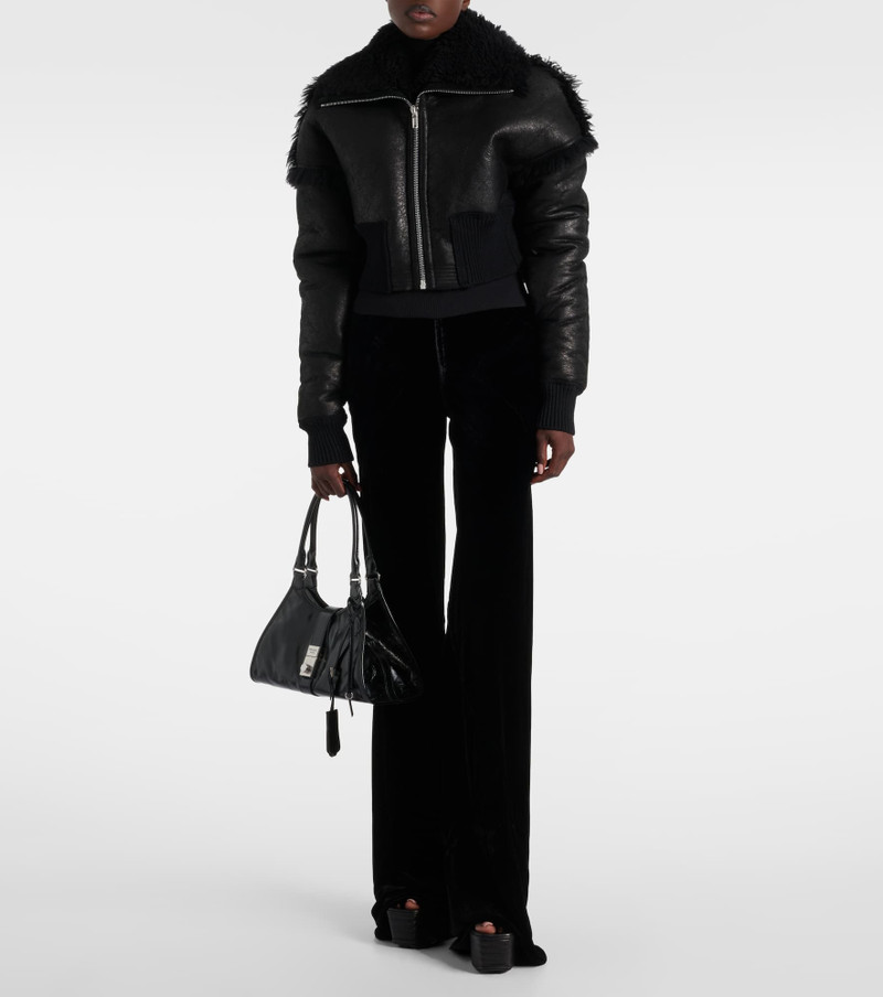 Rick Owens Flight cropped leather jacket outlook