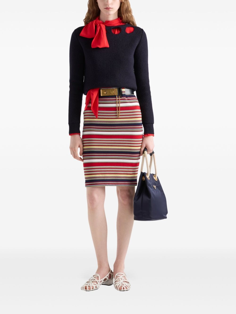 striped cotton skirt - 2