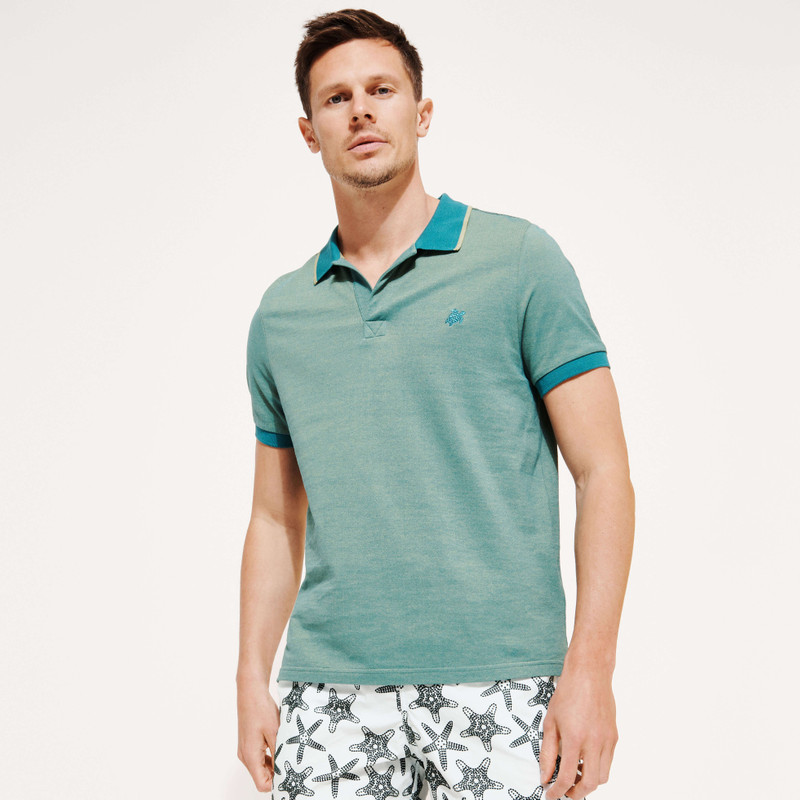 Men Changing Cotton Pique Polo Shirt Solid 3