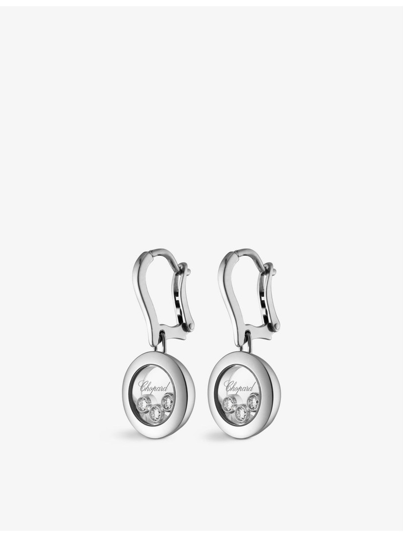 Chopard Happy Diamonds 18ct white-gold and diamond earrings outlook