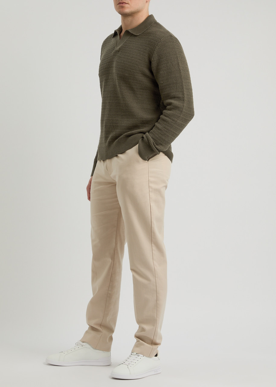 Sunspel Textured Cotton Polo Jumper - 4