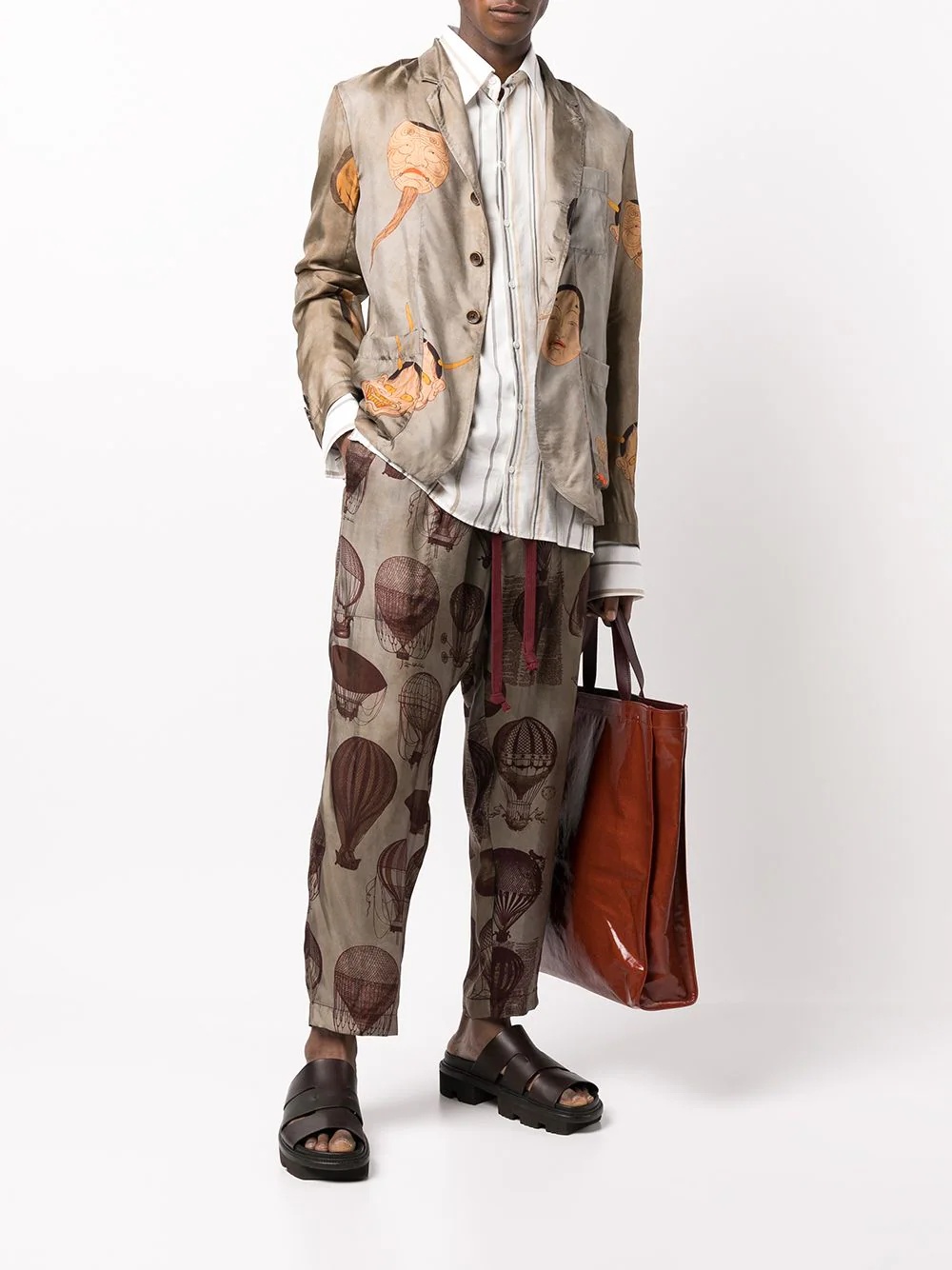 balloon-print tapered trousers - 2