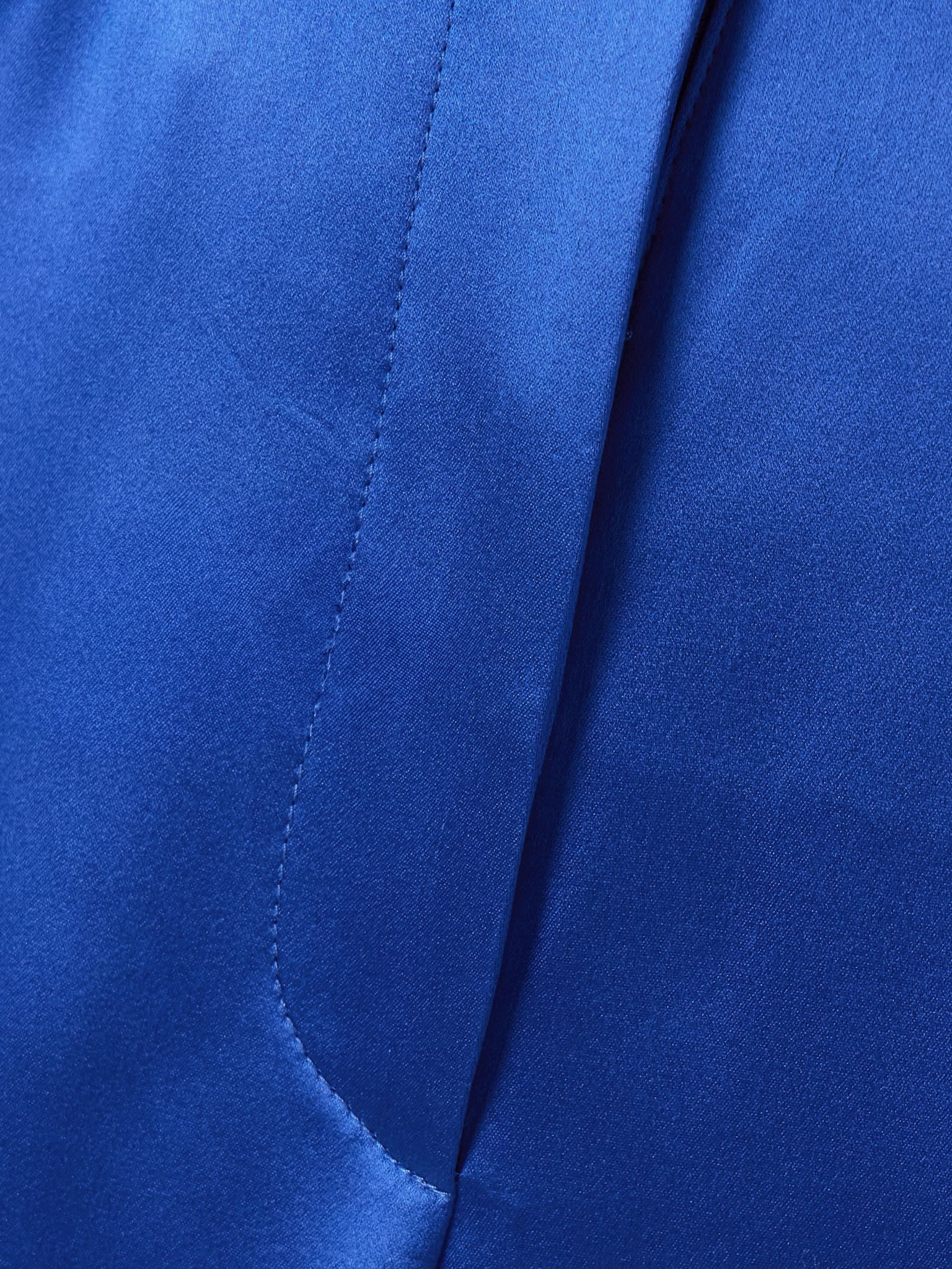 Norman belted silk-satin straight-leg pants Cobalt blue - 5