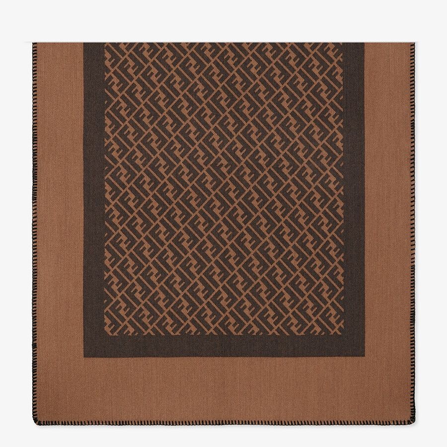 Brown wool and silk stole - 1