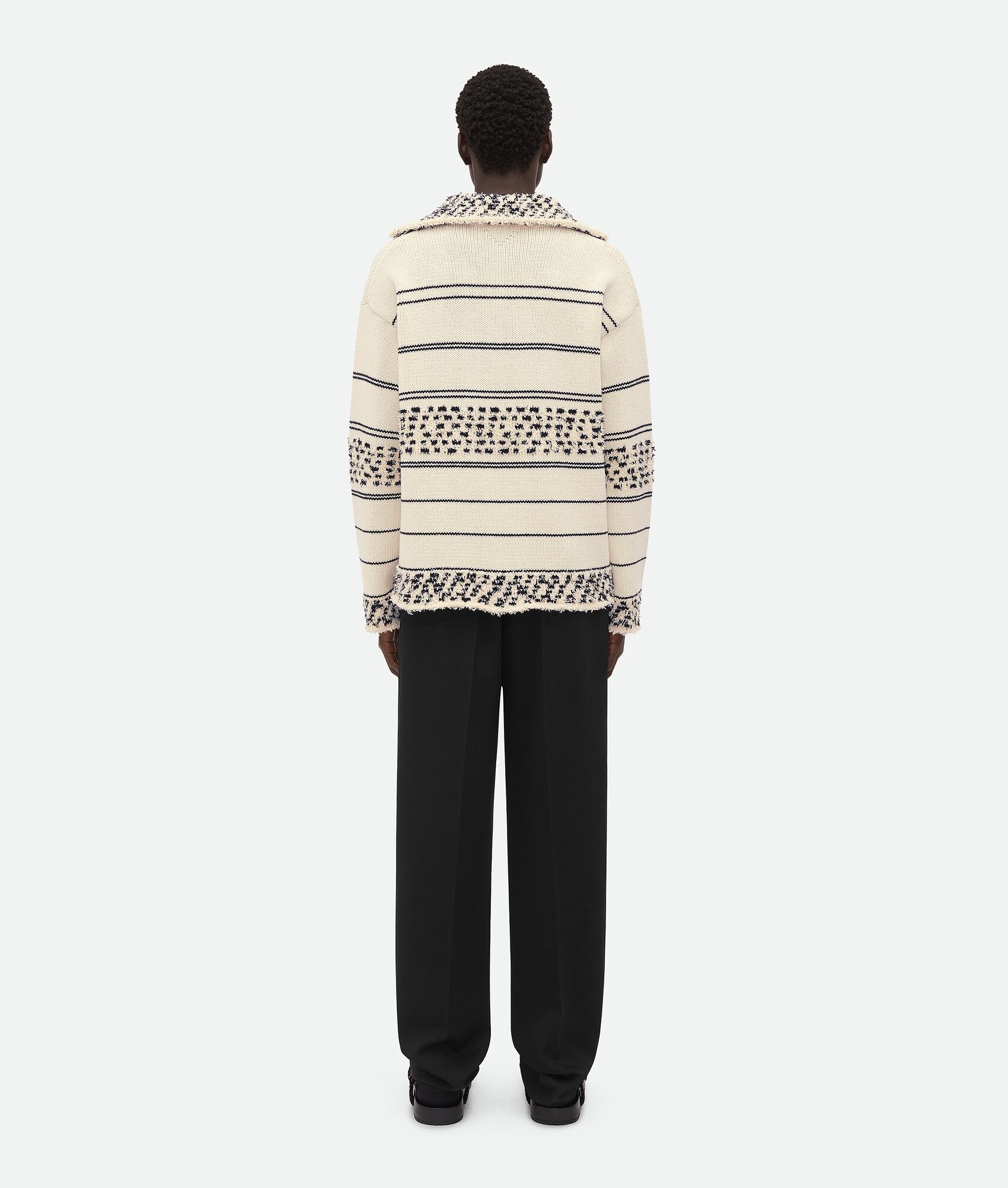Cotton And Wool Textured Jumper - 3