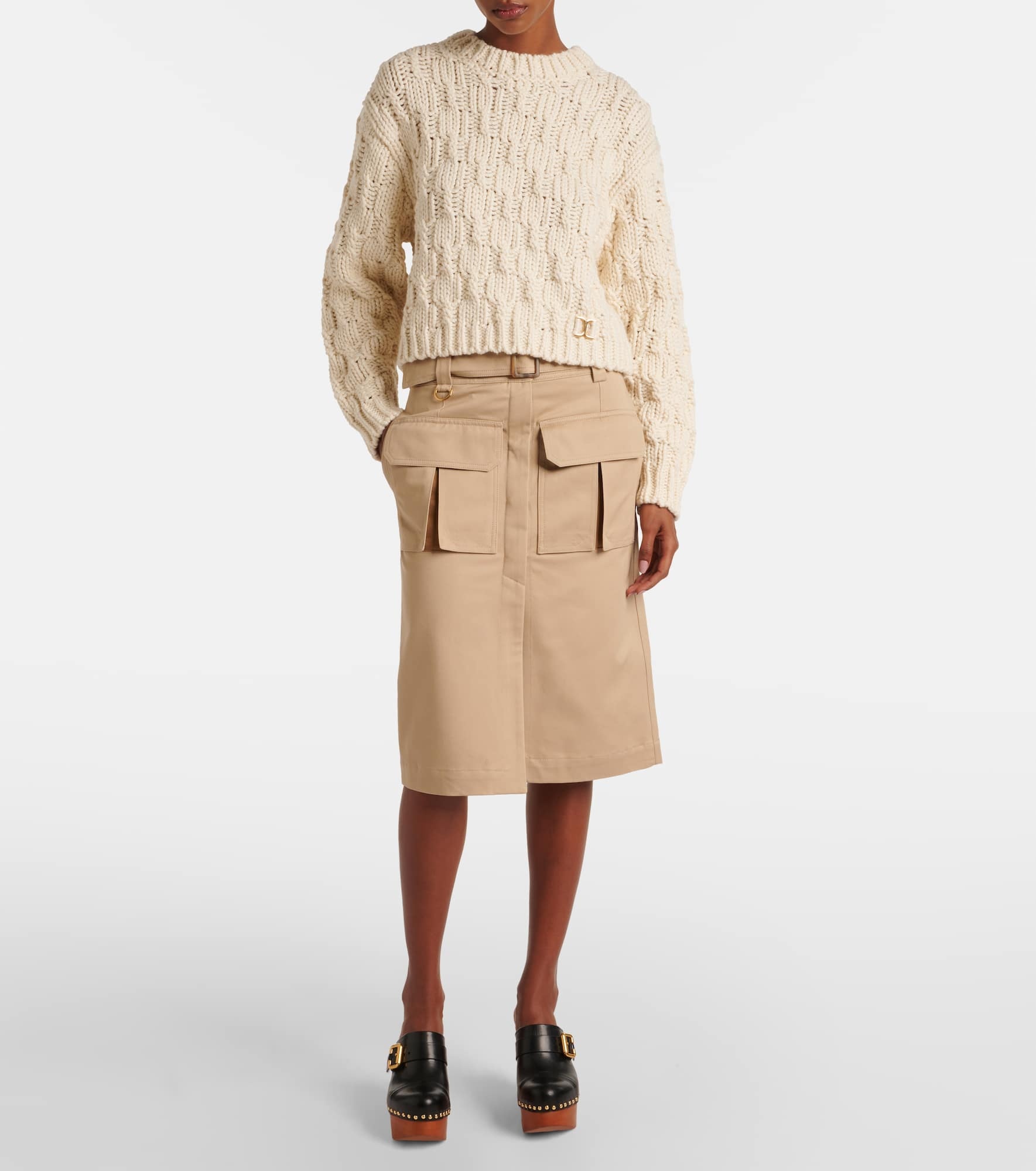 Saharienne cotton gabardine cargo skirt - 2