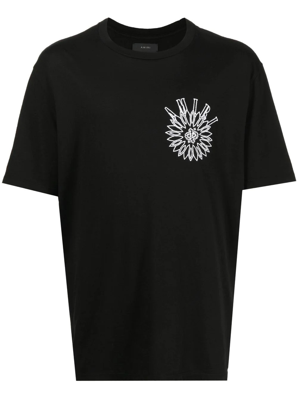 flower logo print cotton T-shirt - 1