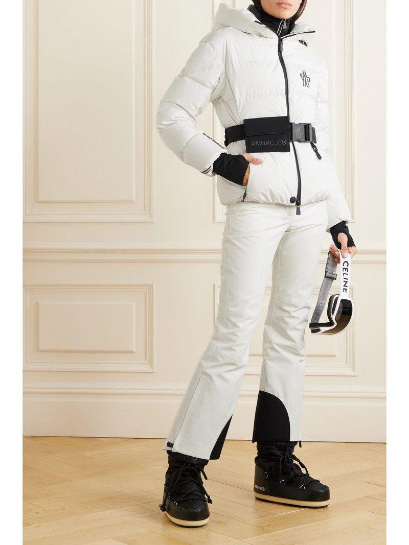 Moncler Grenoble Bouquetin belted quilted down ski jacket White outlook