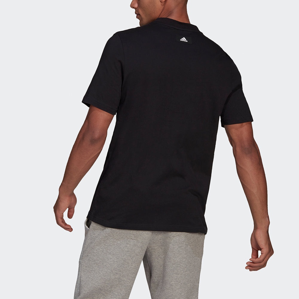 adidas M Fi Tee Bos A Logo Printing Round Neck Sports Short Sleeve Black GP9503 - 3