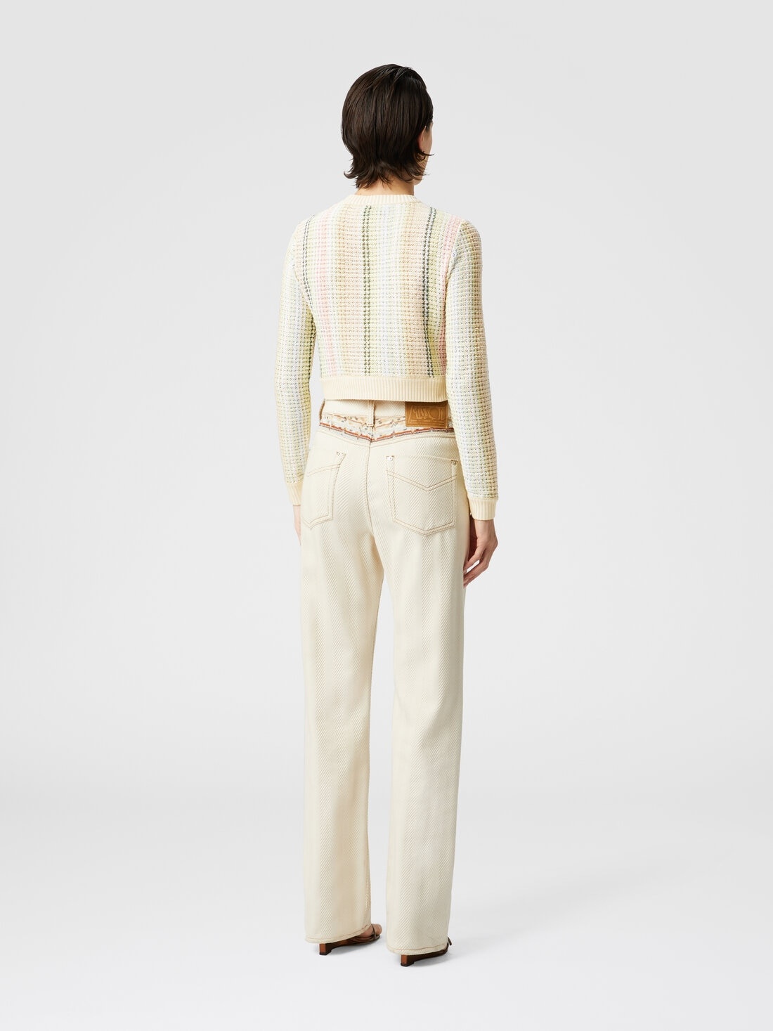 Crewneck cardigan in cotton blend Caperdoni motif - 3