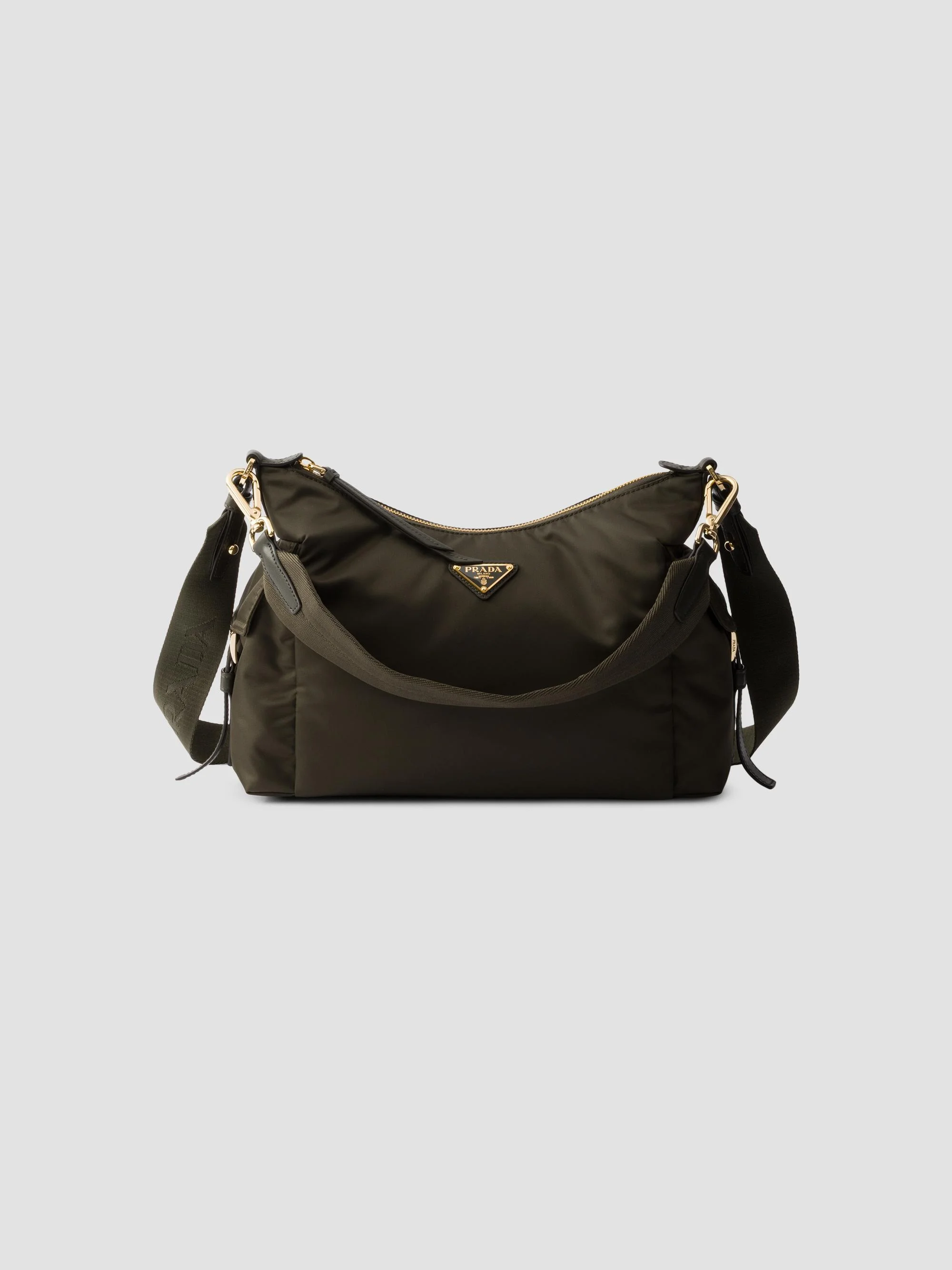 Women's Explore Large Re-Nylon and Leather Shoulder Bag - Green - 1