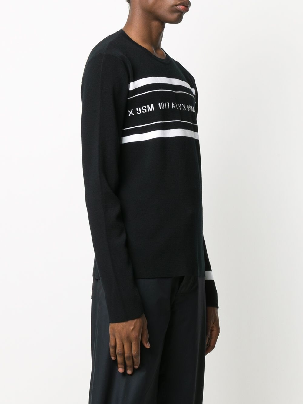 contrast-logo striped jumper - 3